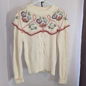 Vintage Tarazzia knit floral chunky sweater